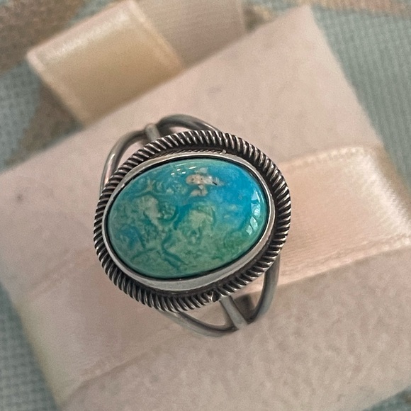 Sterling silver 925 turquoise ring size 5 - Picture 2 of 3